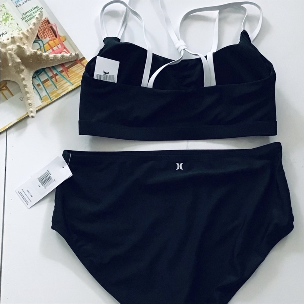 Hurley NWT Black and white two piece plus size swimsuit bathing suit Size 1X - Picture 9 of 14